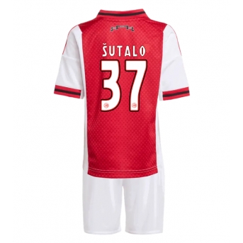 Billige Fotballdrakt Ajax Josip Sutalo #37 Replika Hjemmedraktsett Barn 2025-26 Kortermet (med bukser)